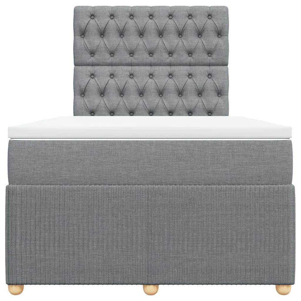 Giroletto a Molle con Materasso Grigio Chiaro 120x190cm Tessuto