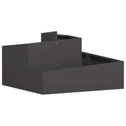 Fioriere | Cassetta per fiori | Vaso da giardino Nero 80 x 80 x 50 cm Acciaio laminato a freddo