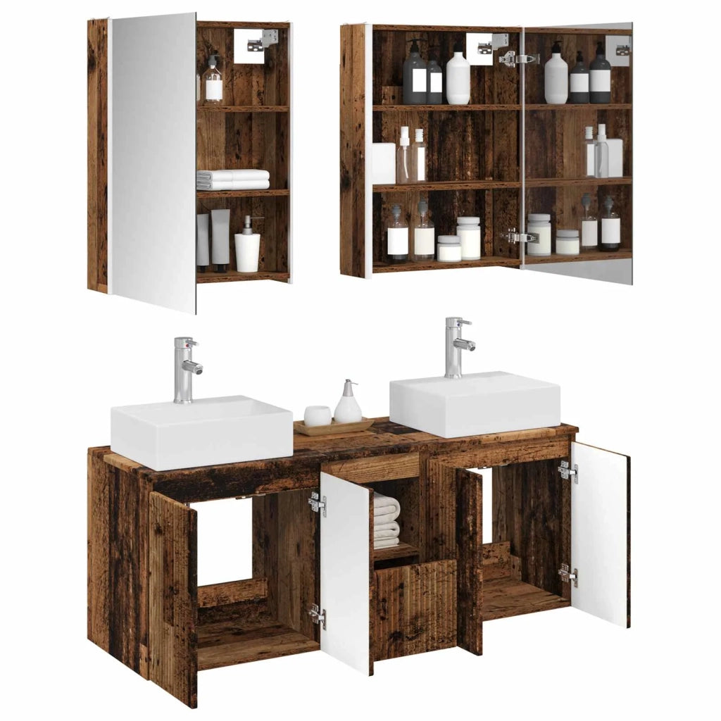 Set di Armadi da Bagno 5 pcs Legno antico Legno ingegnerizzato 3406413