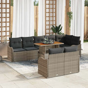 Set Divano da Giardino con cuscino 9 pcs Grigio 3349474