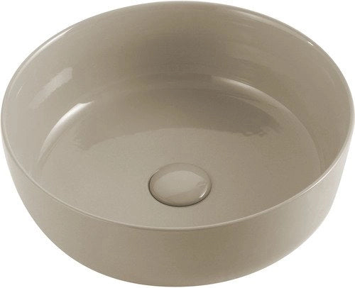Lavabo bacinella d'appoggio tondo D33 cm in ceramica Sabbia