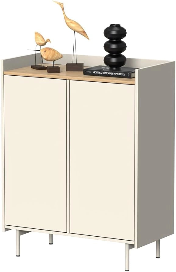 Credenza Velina, Crema, 80 x 103 cm con 6 scomparti, adatto per la conservazione di oggetti domestici