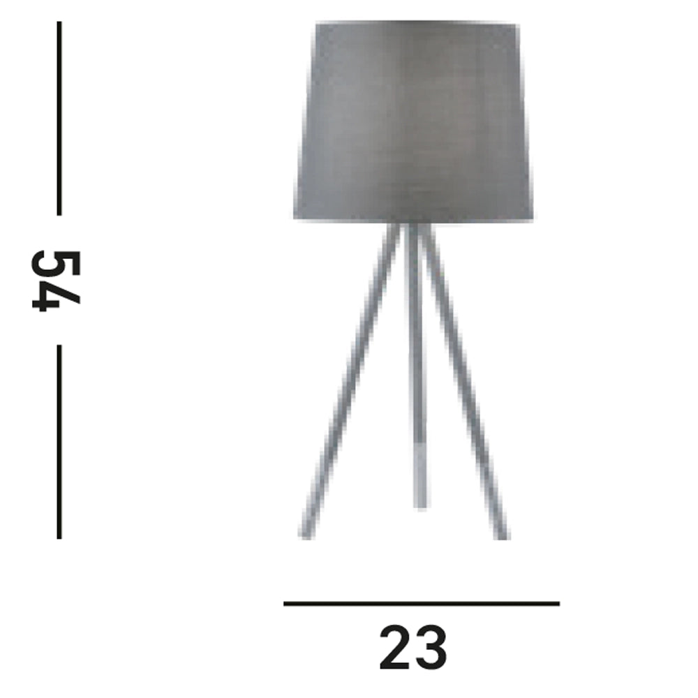 Lampada Da Scrivania Contemporanea Rio Acciaio Argento Tessuto Grigio 1 Luce E14