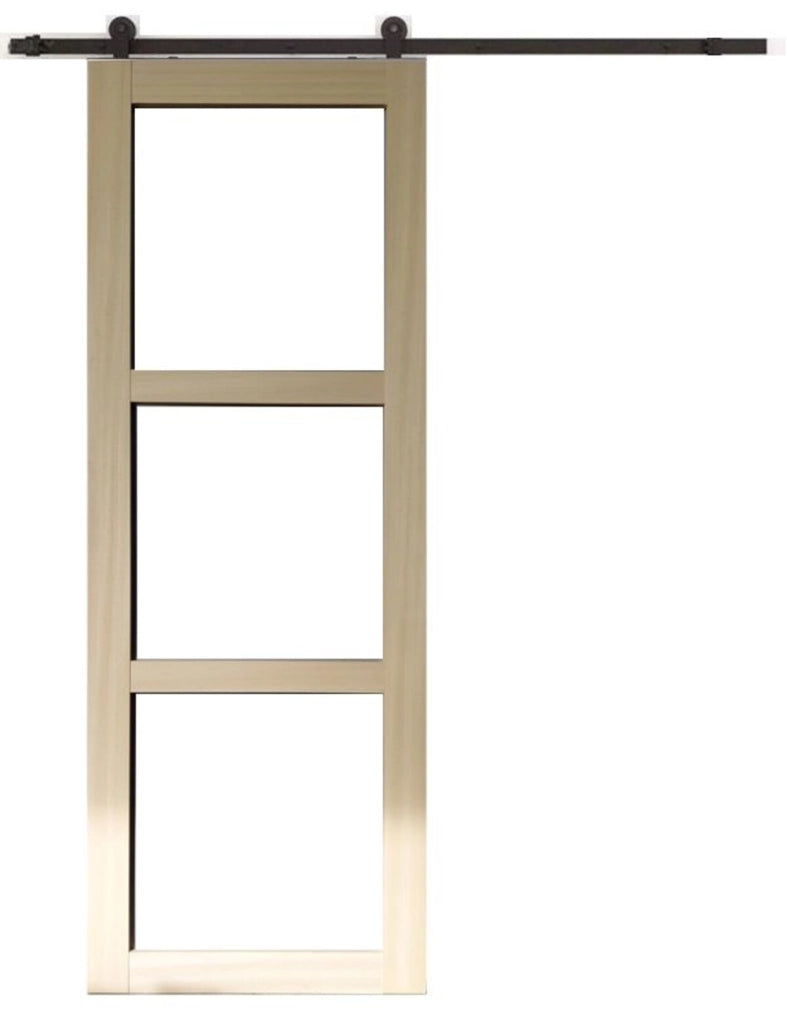 Porta scorrevole in legno Ayous Vetro trasparente H204 x L73 + Guida a rulli senza maniglia