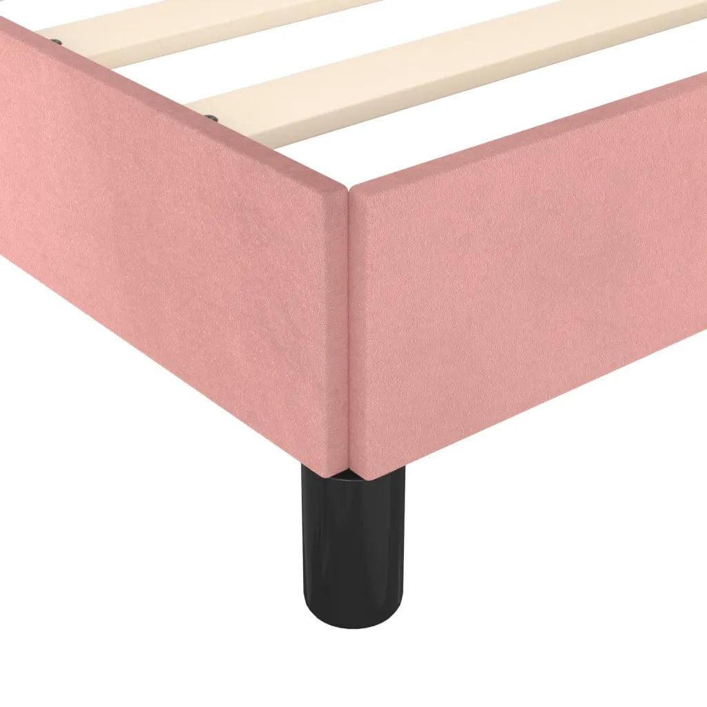 Giroletto con Testiera-Struttura Letto con testiera Rosa 140x200 cm in Velluto 287740