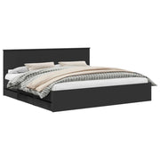 Letto matrimoniale | Letto per adulti | Struttura del letto Nero 200 x 200 cm Legno Ingegnerizzato