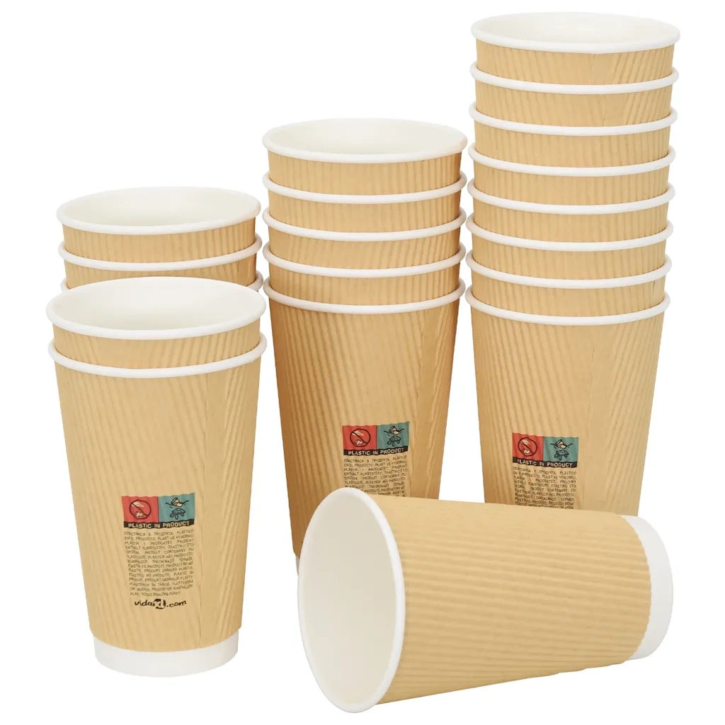 Bicchieri da Caff¨¨ in Carta 500 pz 16oz 400ml Marrone CFW9832976