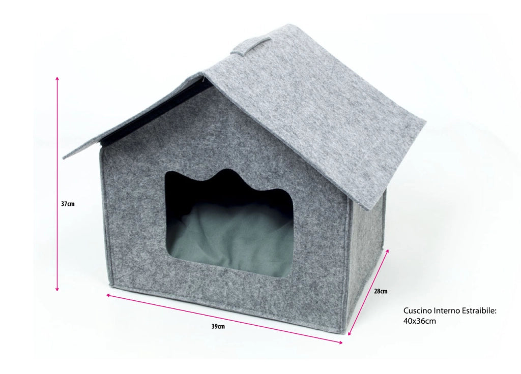 Cuccia Con Cuscino Per Animali Domestici Modello Casa Dolce Casa
