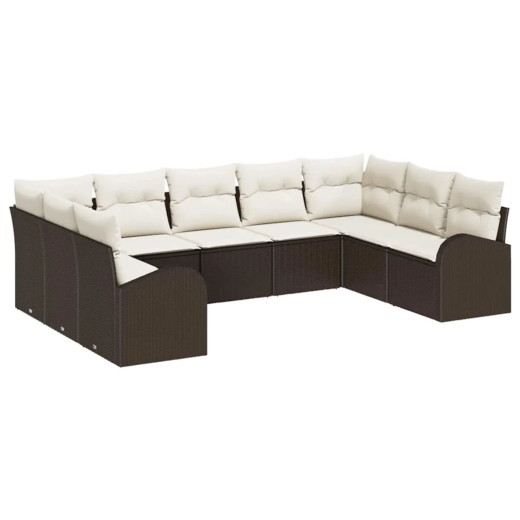 Set di divani con cuscino 9 pcs Marrone Rattan in Polipropilene 3346198
