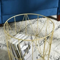 Set 2 Tavolini da Salotto Moderni Impilabili con Ripiano Rimovibile, Tavolino da Caffè con Contenitore per Soggiorno e Camera, Bianco Oro