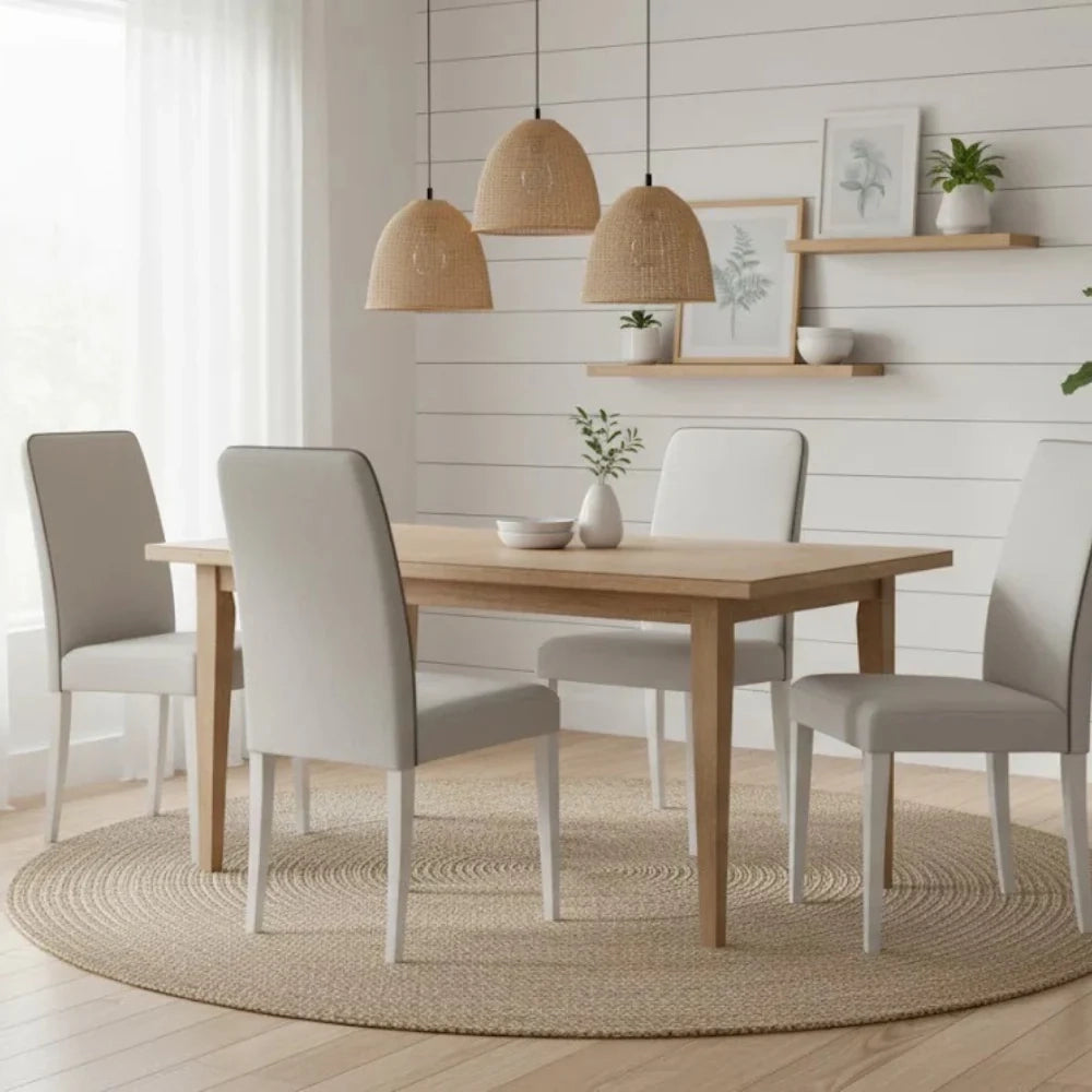 Set di 2 sedie da pranzo imbottite in similpelle bianca Alina con struttura in legno facili da pulire Made in Italy | Duzzle