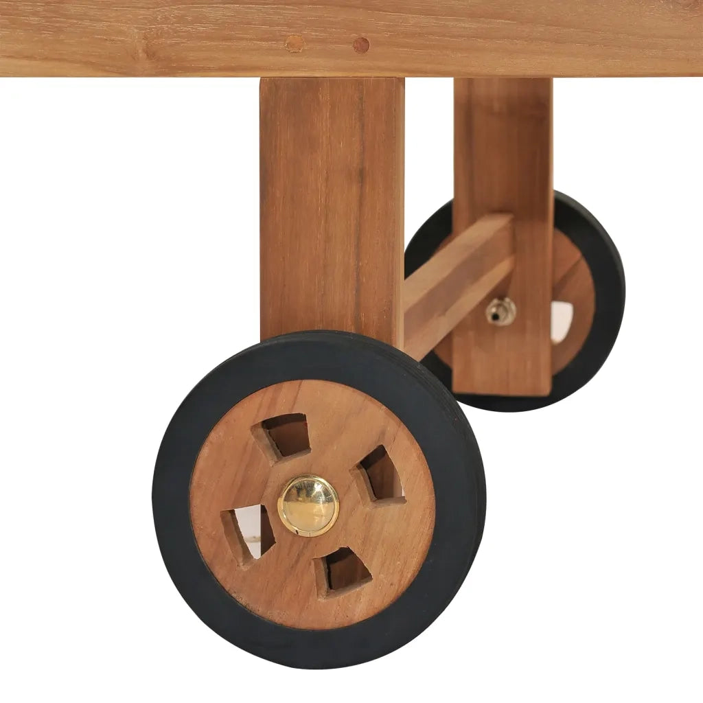 Lettino Prendisole con Cuscino in Massello di Teak Crema cod mxl 6224