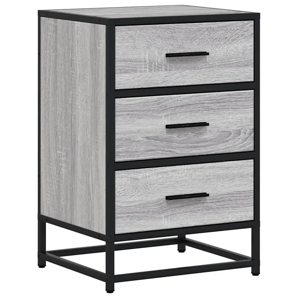 vidaXL Comodino Grigio Sonoma 40x34,5x60 cm Legno Multistrato Metallo