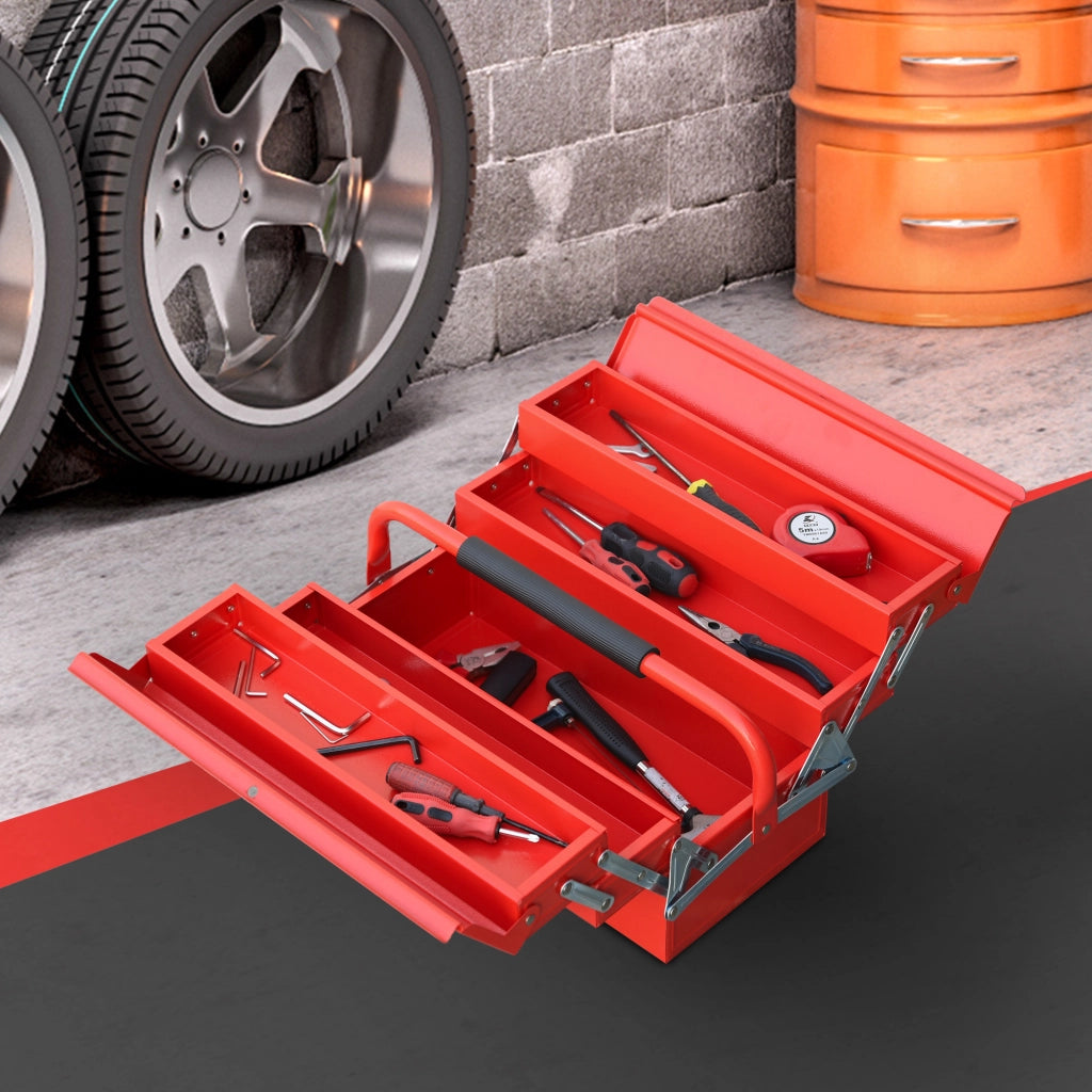 Cassa attrezzi in metallo ¨C zephmum ¨C rosso 45x20x34,5 cm