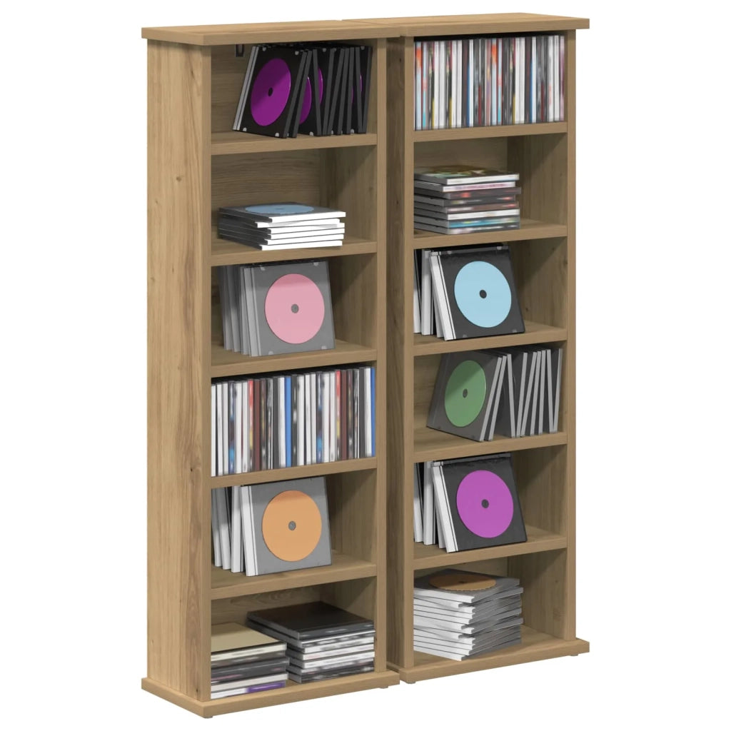 Mobile per CD 2 pz Rovere Artigianale 60 x 17 x 92 cm 8012761