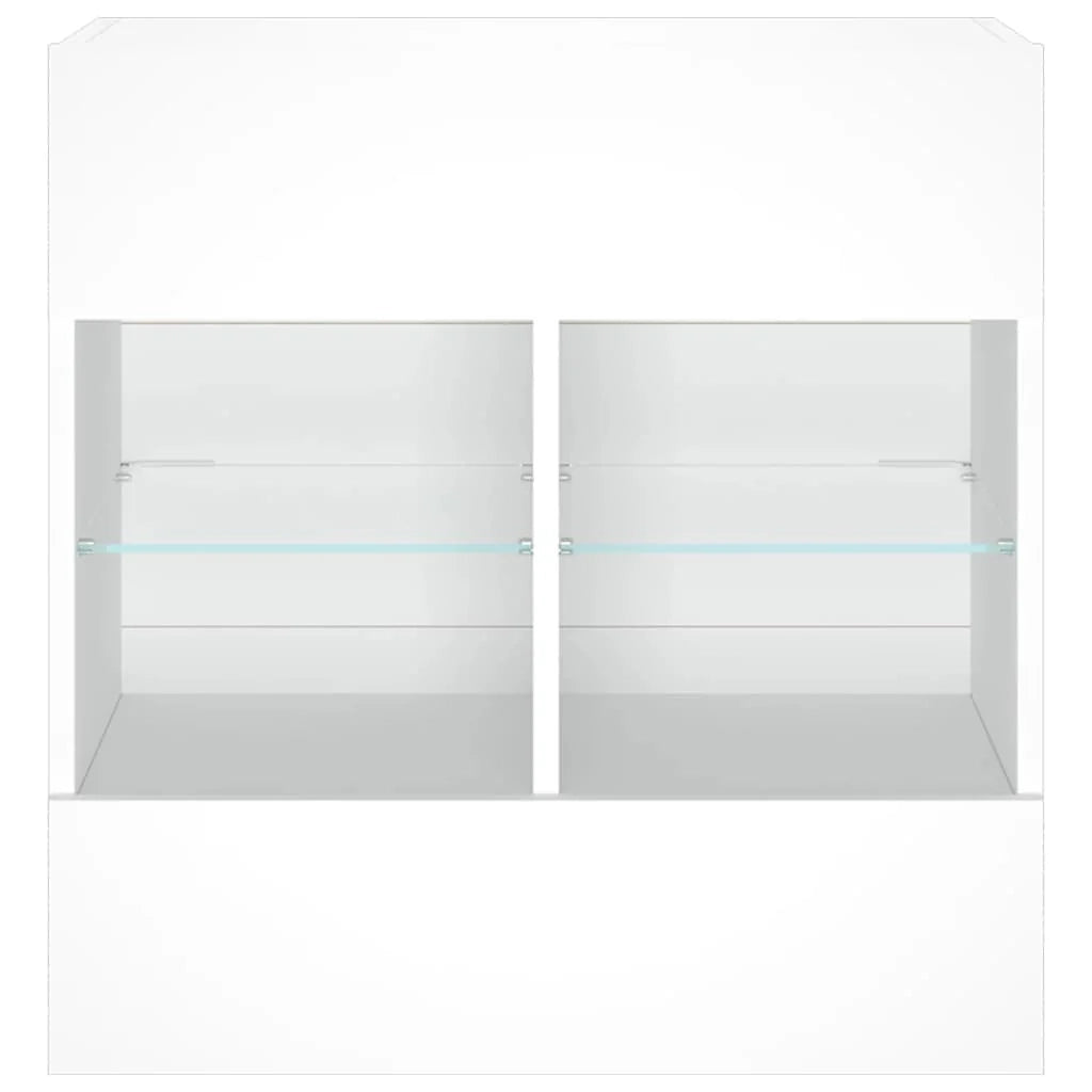 Mobile TV multimediale mensola TV credenza mobile TV sala da pranzo soggiorno camera da letto mobile da parete con luci LED 58,5 x 30 x 60,5 cm bianco 02_0027895