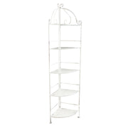 Scaffale 5 piani angolare stile provenzale verniciato in Acciaio cm 50x35x175 - ED