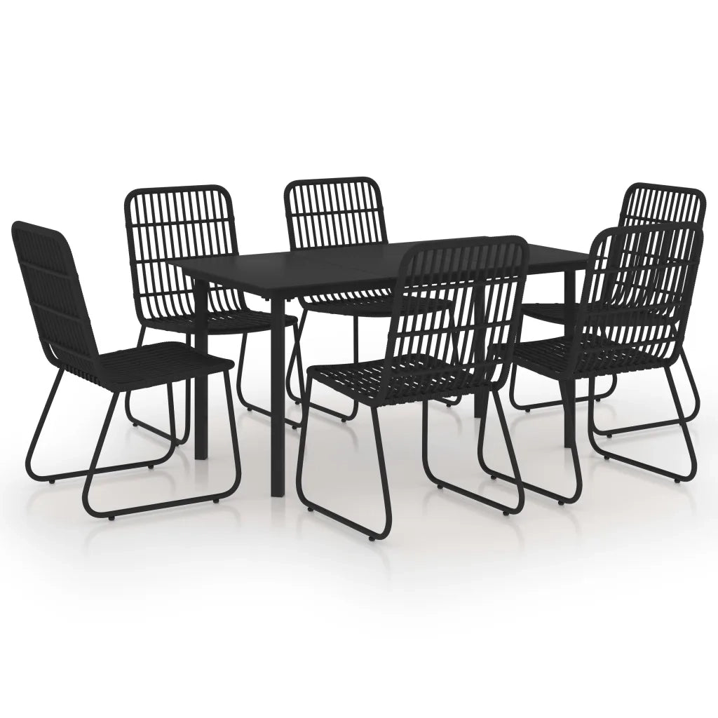 Set da Pranzo da Giardino 7 pz in Polyrattan e Vetro 3060252