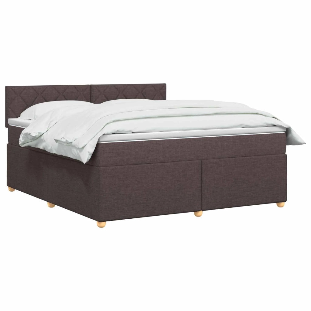 Letto box spring con materasso Marrone Scuro 140 x 190 cm 3450961