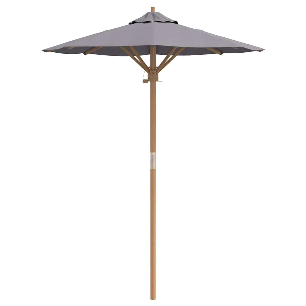 Ombrellone da giardino rotondo leggero con palo staccabile 270 x 260 cm stile minimalista bambù grigio scuro 02_0058245