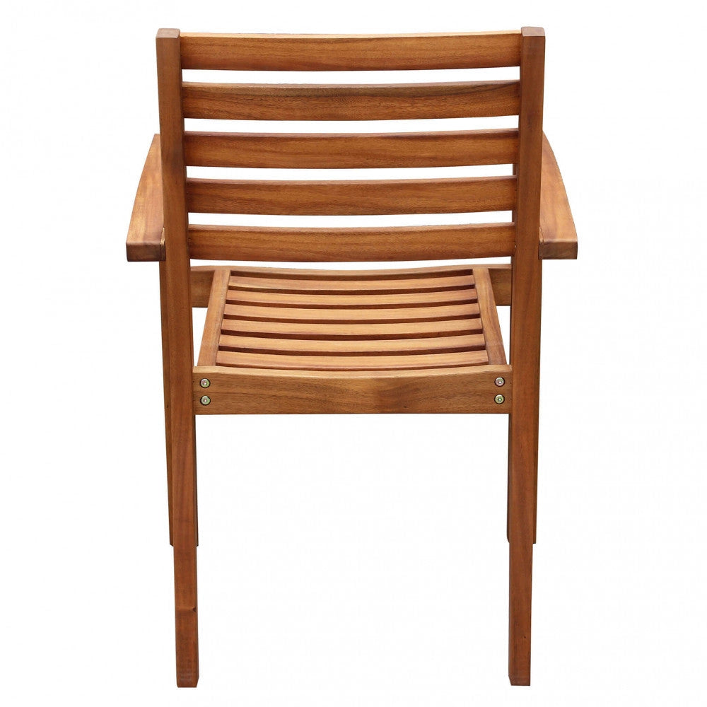 Poltrona Minerva Impilabile 57x58x88 h cm in Legno di Acacia Marrone chiaro