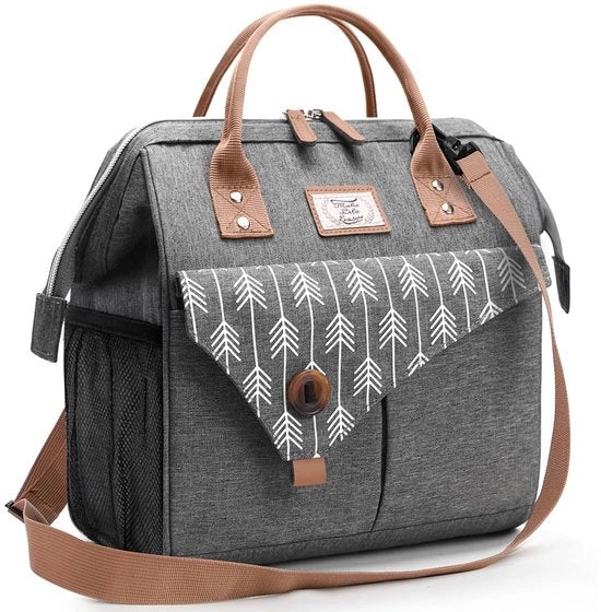 Borsa Grande Isolante per Uomo, 15L Borsa per Lavoro, Borsa, Grigio con Freccia