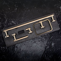 Set Accessori Da Bagno Grid Brush Gold 4 Pezzi