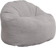 Pouf Poltrona Sacco in Velluto a Coste Larghe - Morbido e Confortevole - Imbottitura in Schiuma, Ottimo Supporto per la Schiena - Pouf Divano Gigante (100 cm, Grigio Chiaro)