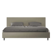 BS COM Letto con rete imbottito 180x200 similpelle cappuccino