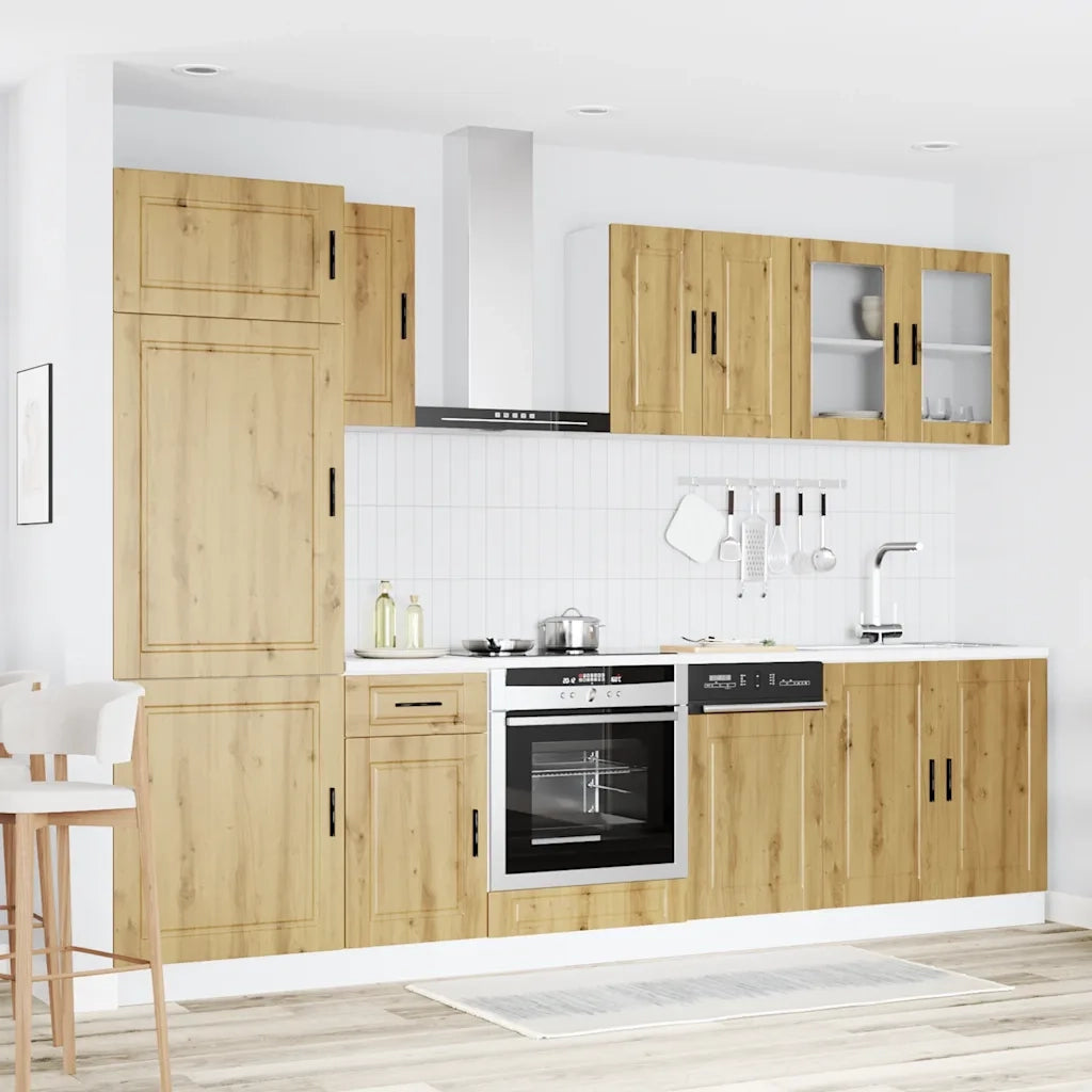 Set Mobili da Cucina 8 pz Kalmar Rovere Artigianale Truciolato 3314820