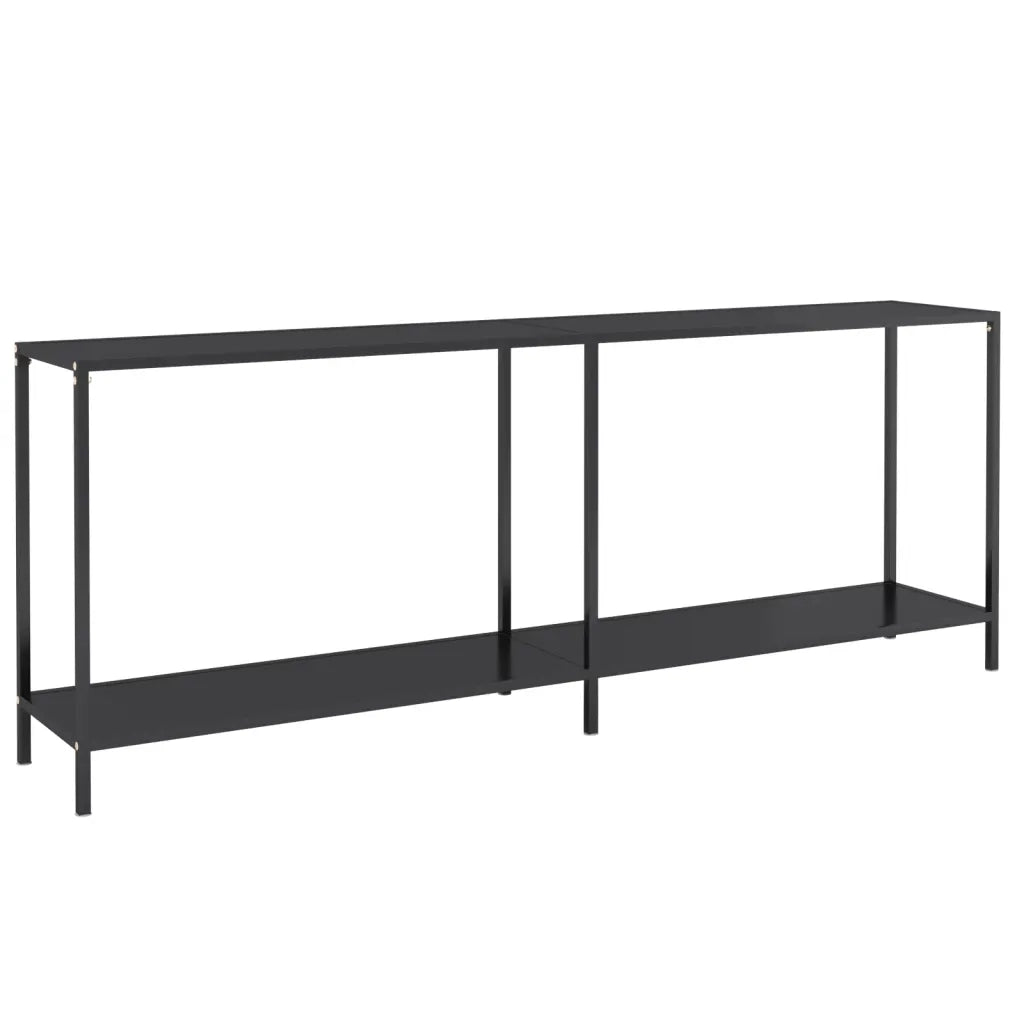 Tavolo Consolle Nero 200x35x75,5 cm in Vetro Temperato 331707