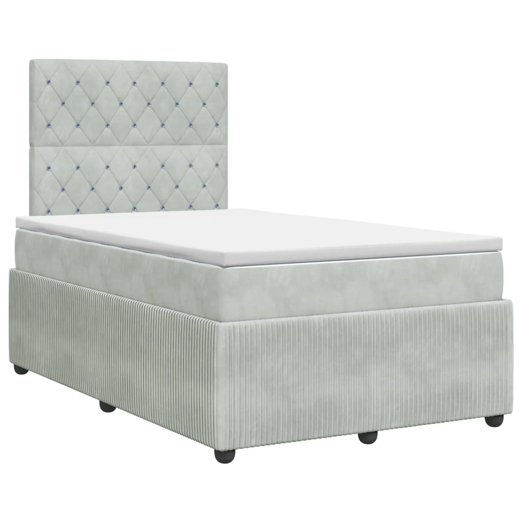 Letto box spring con materasso Grigio Chiaro 120 x 190 cm 3454559