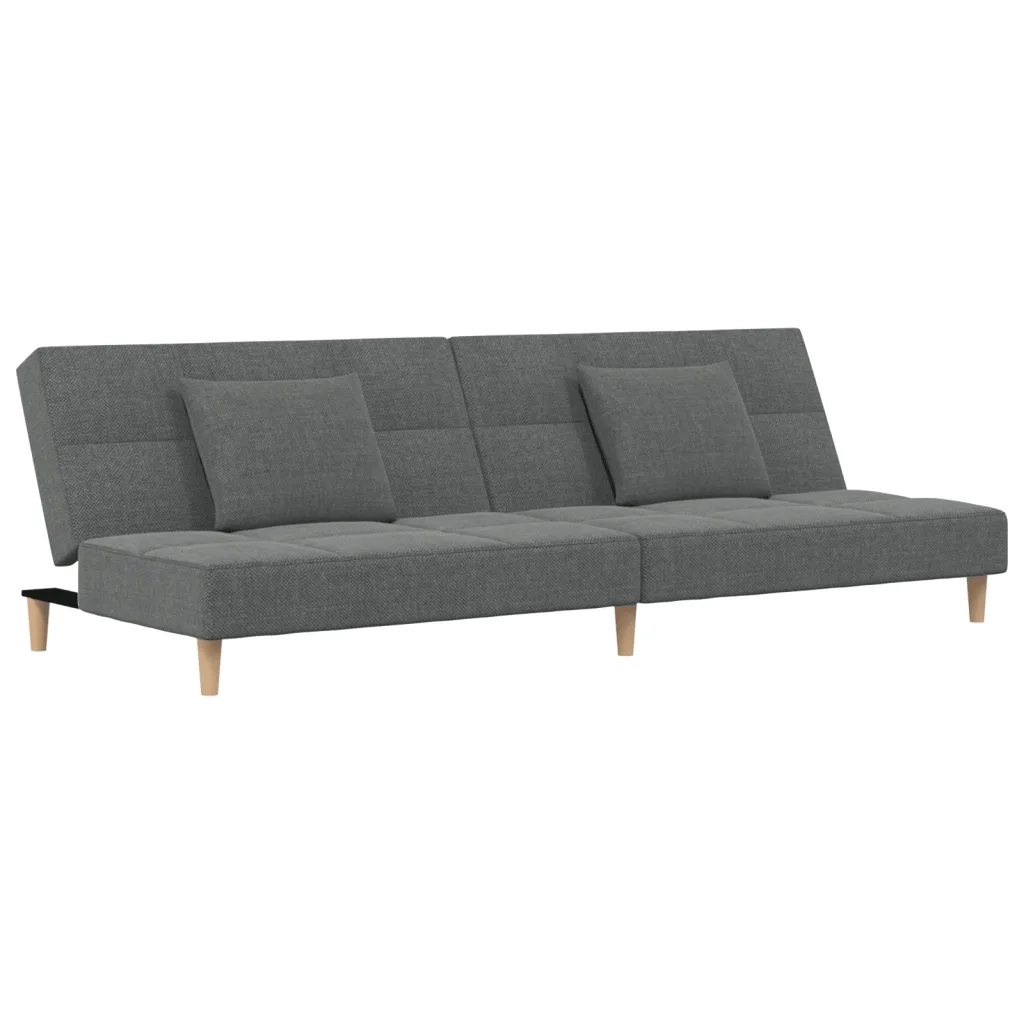 Divano Letto a 2 Posti con 2 Cuscini Grigio Scuro in Tessutocod mxl 87464
