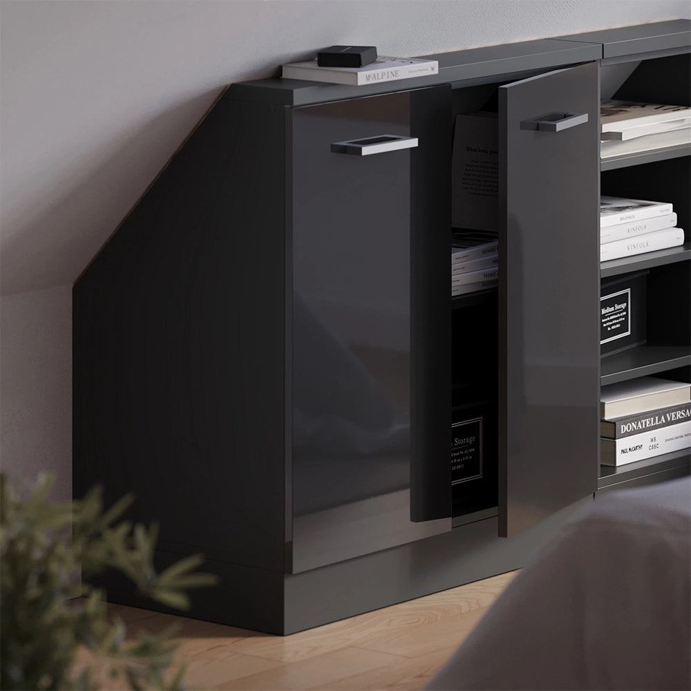 Mobile sottotetto Rion Antracite lucido/Antracite con 2 porte Vicco