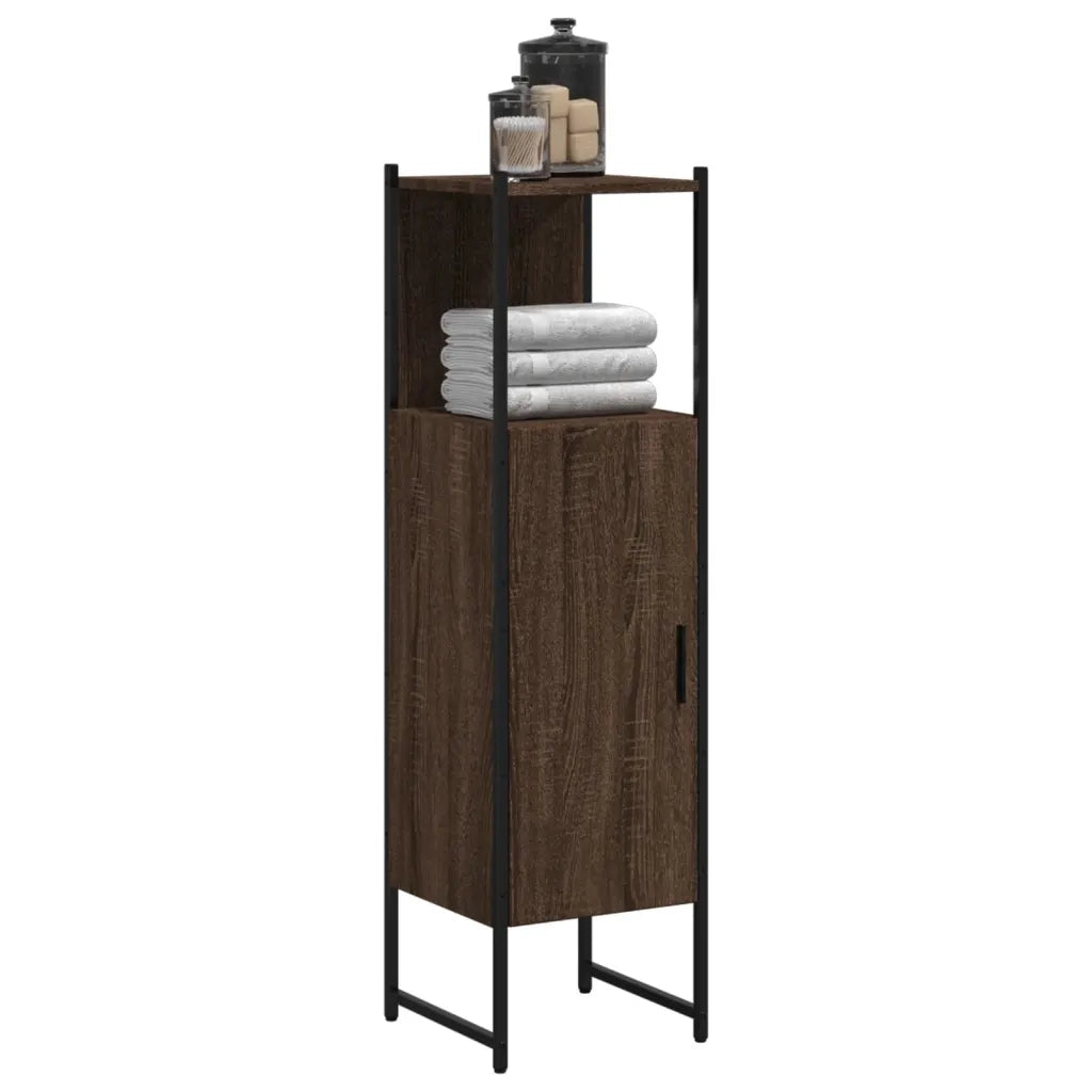 Mobile da Bagno | Armadio da bagno Rovere Marrone 33x33x120,5 cm Legno Multistrato