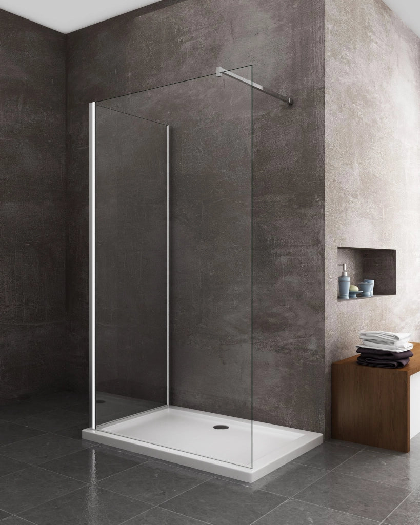 Parete Doccia Walk-in Angolare Doppio Vetro 8 mm Reversibile 68-70 x 118,5-120,5 H 200 cm