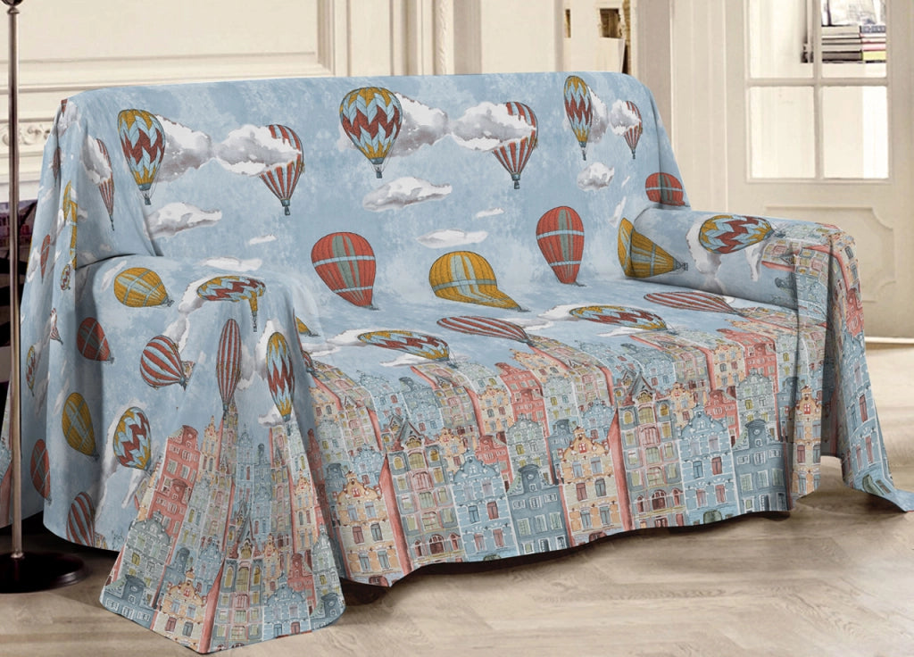 Telo Arredo Multiuso Linea Pensieri Delicati In Cotone Disegno Volare Arancio - Singolo - Arancio