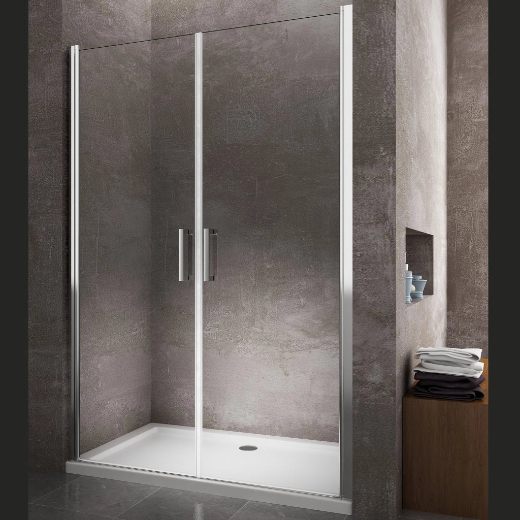 Box Doccia Doppio Battente In Linea Vetro Temperato 8 mm Easy-Clean 168,5-172,5 H 200 cm