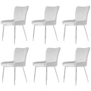 Set di 6 sedie da pranzo con supporto lombare e gambe in metallo in velluto grigio