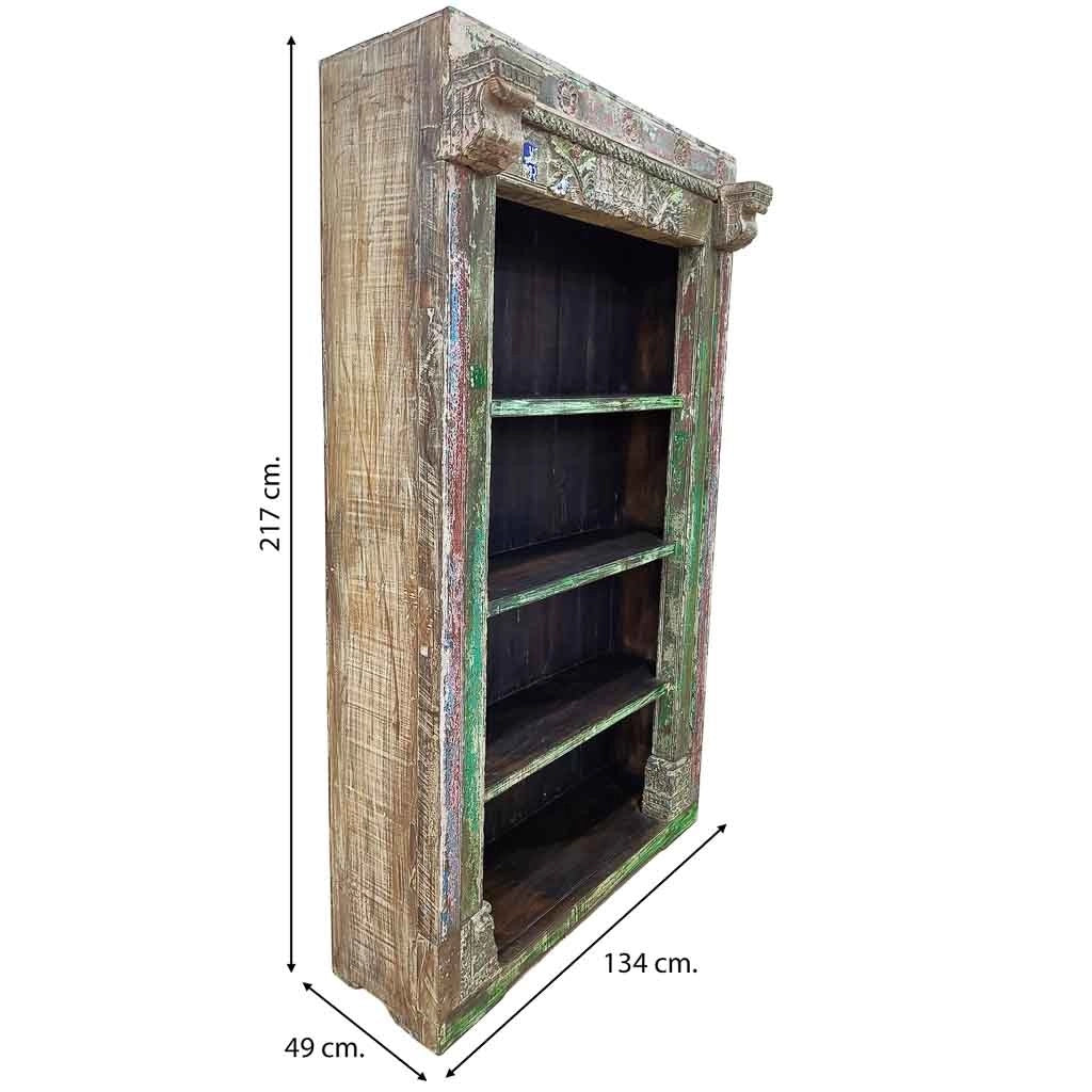 Scaffale in legno fatta a mano 134x49x217h cm