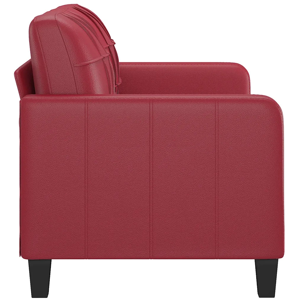 Divano a 2 Posti Rosso Vino 140 cm in Similpelle 359120