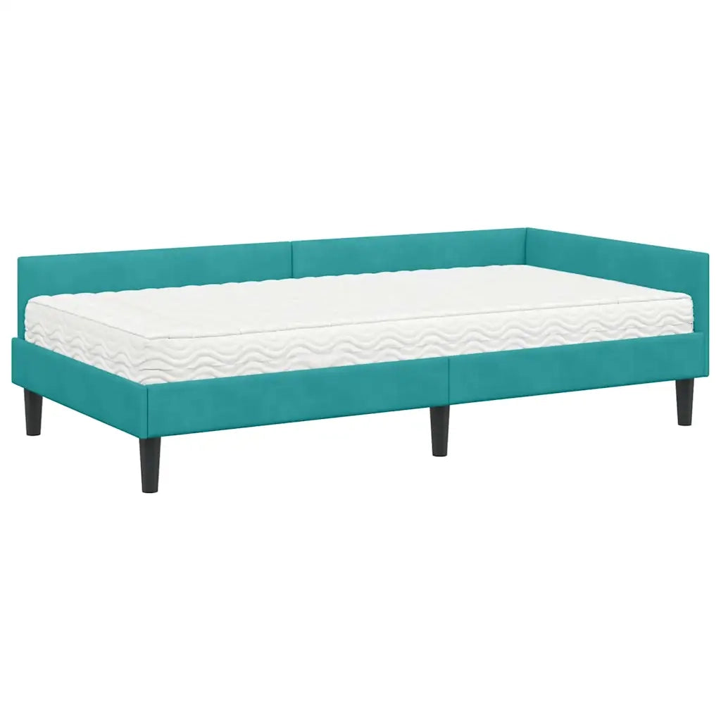 Struttura Letto Angolare con Materasso 2 pcs Turchese Velluto 3393694