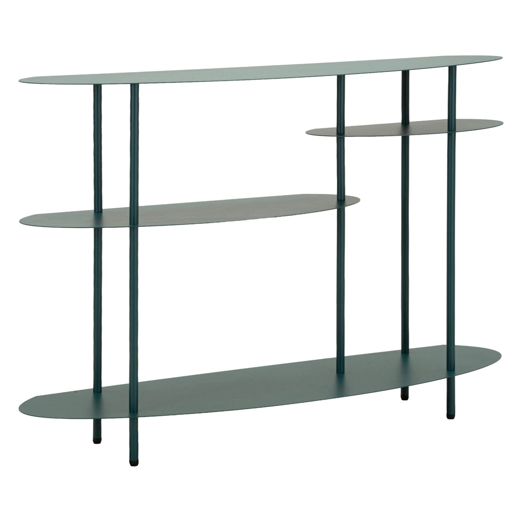 Gamisi, Consolle 4 Ripiani, 10x42x132h cm Verde Ottanio