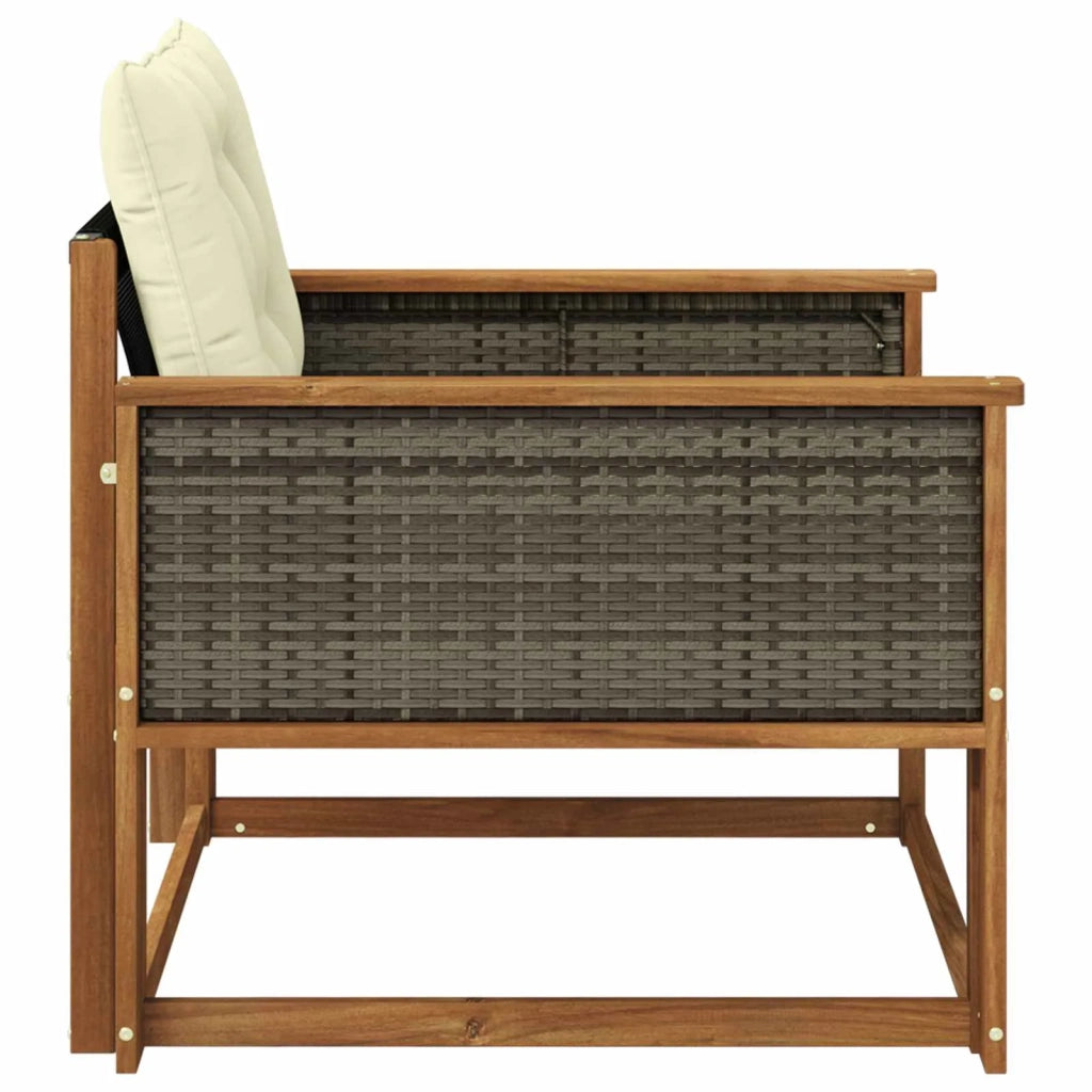 Set di divani da esterno-Sofa da giardino Legno di Acacia Massello e Textilene 226006