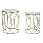Set di Tavolini VKH561, Oro, Metallo, 42x42x53 cm