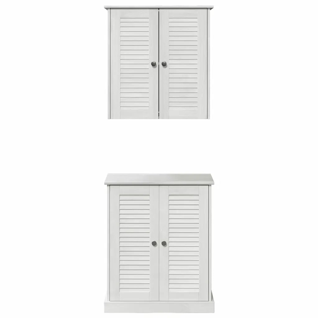 Set di mobili per il bagno 2 pcs Bianco e Bianco Antico 3328540