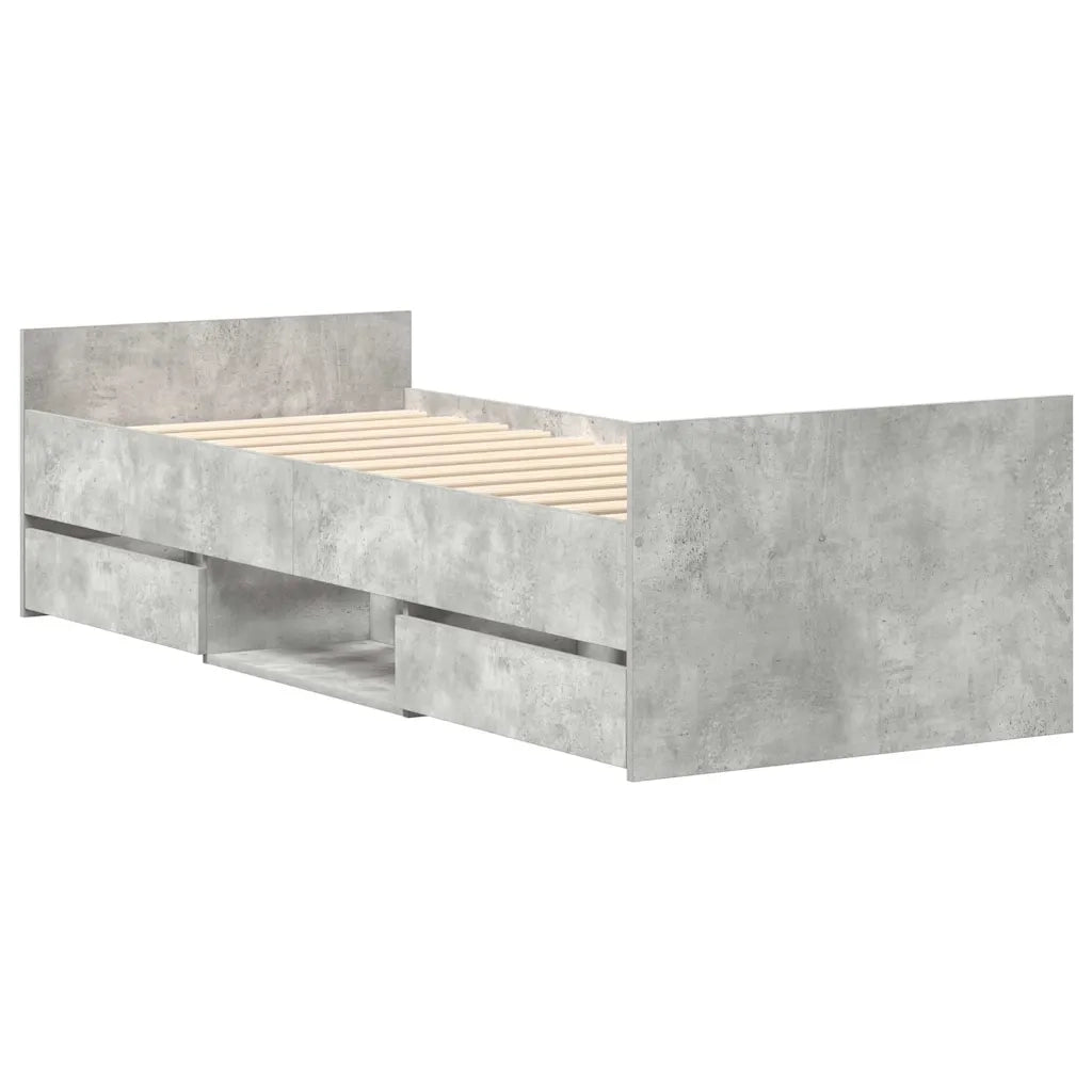 Giroletto con Testiera e Pediera Grigio Cemento 90x190 cm 3203813
