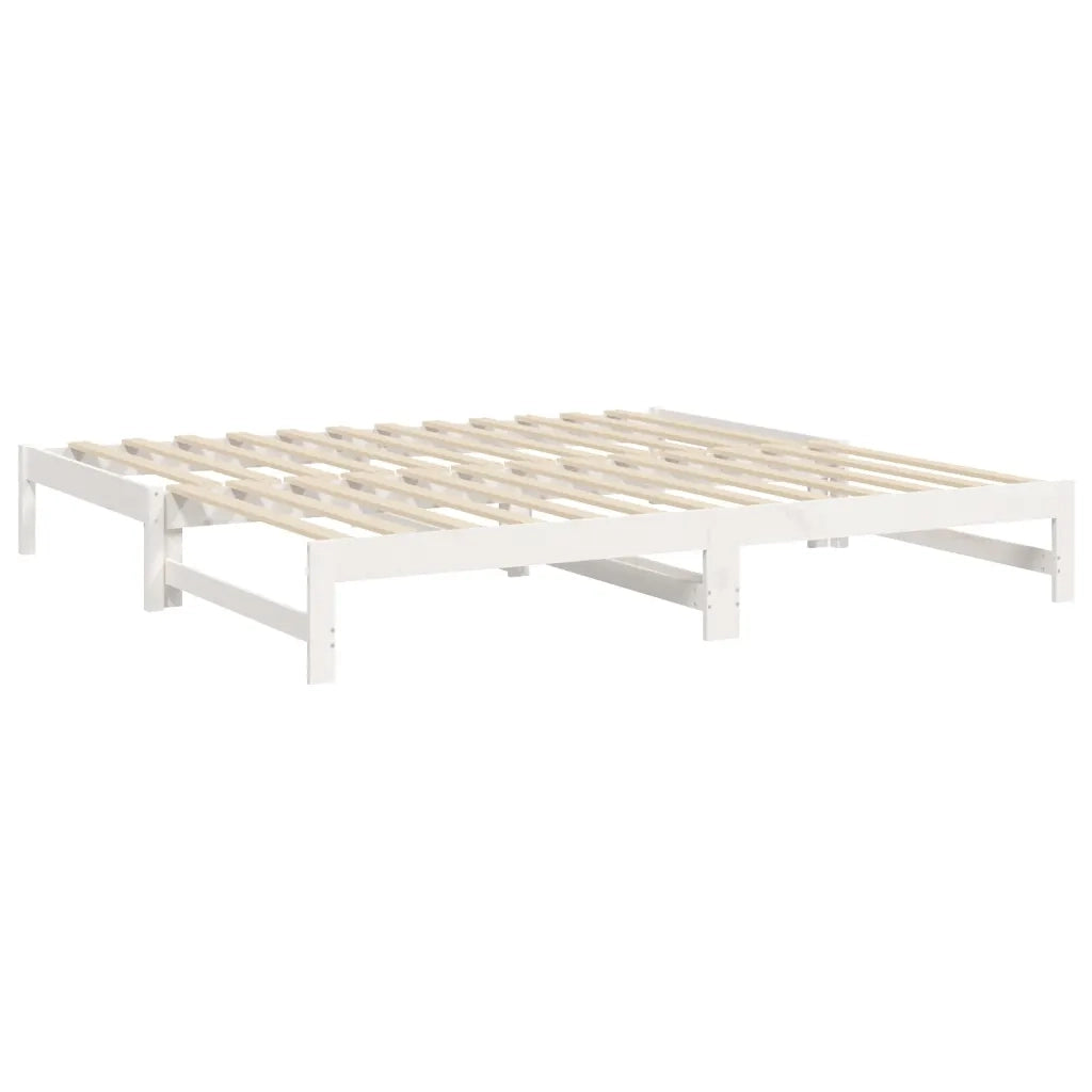 Dormeuse Estraibile Bianca 2x(100x200)cm Legno Massello di Pino 823400