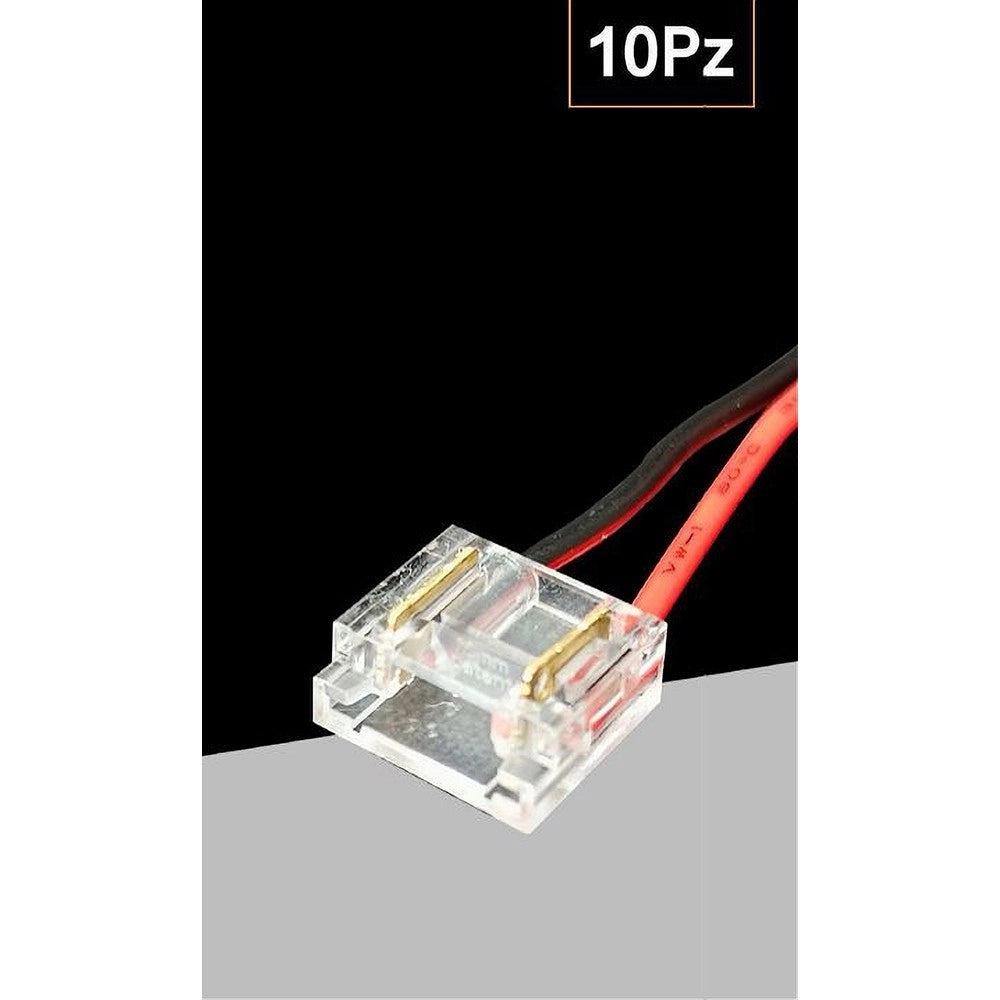 Trade Shop - Kit 10 Pezzi Connettore Alimentazione Per Striscia Strip Led 2 Pin 8 Mm Cn8mm-cv -