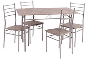 SET DA PRANZO LISBONA CON TAVOLO RETTANGOLARE E 4 SEDIE SILVER CEMENTO